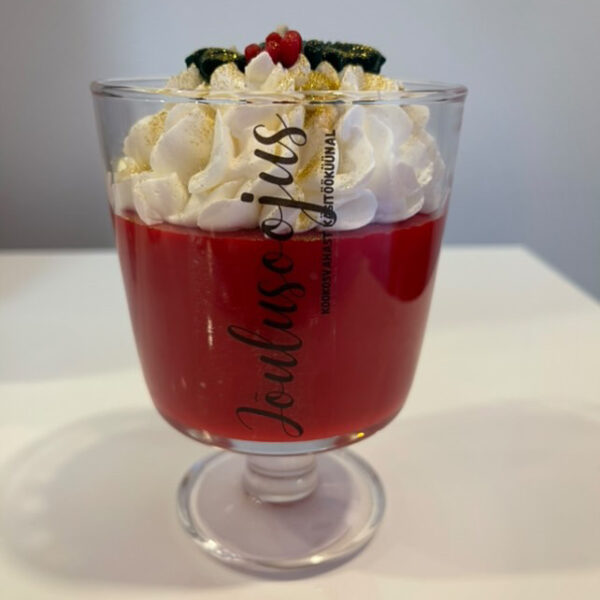 Kookosvahast jõulusoojuse küünal pokaalis